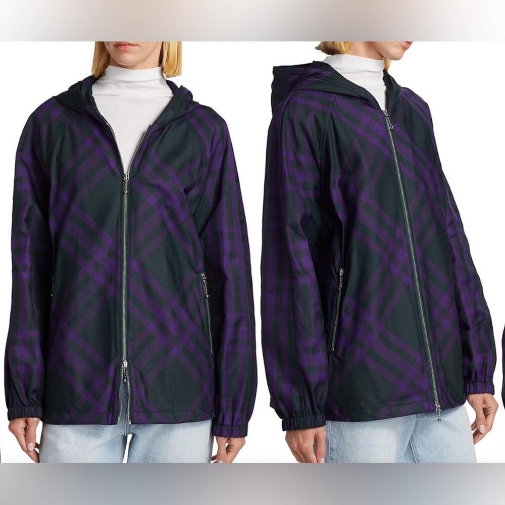 Burberry Hooded Vine Check Windbreaker Jacket